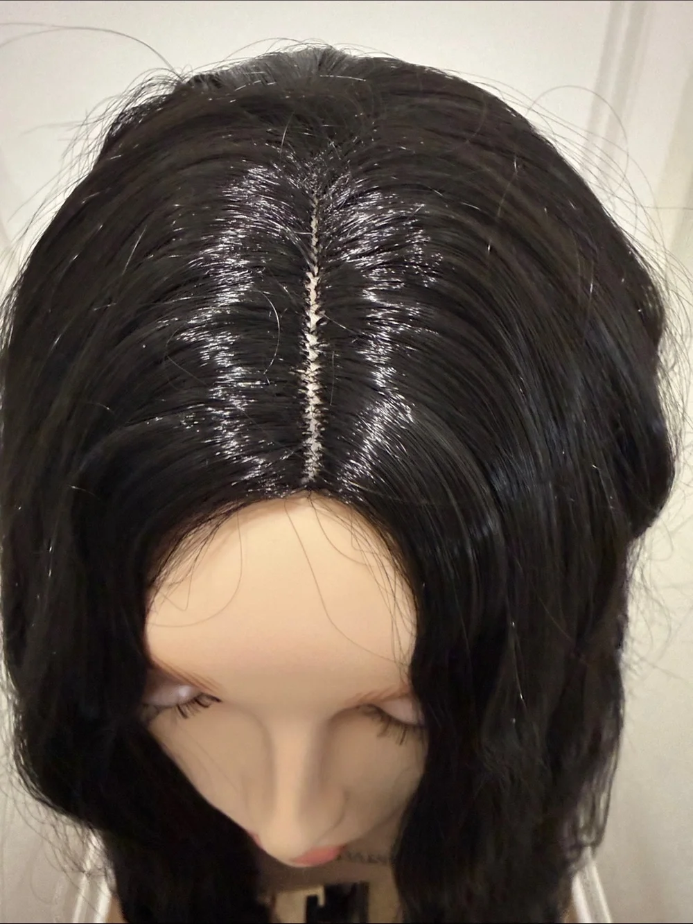 HAIR, 28” Wavy, Center Part Jet Black